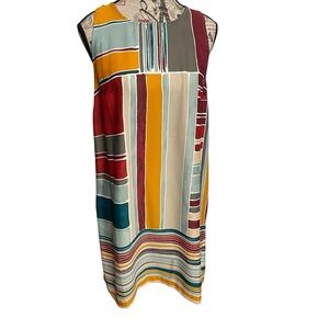 LOFT Multicolor Striped Mini Dress